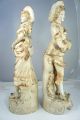 Pair Antique Porcelain Victorian Lady & Man Figurine 16  Tall Figurines photo 4