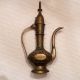 Vintage Antique India Brass Suraki Hand Etched Teapot Oil Pitcher & Trinket Box Metalware photo 1