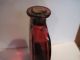 Old Antique Red Bottle With 1/4 Full Of Unidentified Liquid.  Fancy Designs,  Look Perfume Bottles photo 8