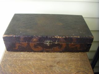 Antique Rectangular Detailed Wooden Box photo