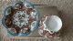 Vintage Handpainted Enamel On Metal Plate And Saucer Cups & Saucers photo 2