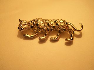 Vintage Jewelry Leopard Brooch Pin Gerrys Wild Life Africa Asia Europe Canada photo
