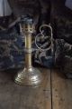 Antique French Brass Large Handled Candle Holder Metalware photo 1