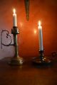 Antique French Brass Large Handled Candle Holder Metalware photo 4