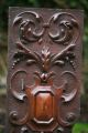 19th C.  Wooden Mahogany Carved Panel With Decorative Relief Carvings Other photo 1