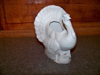 Antique German White Parian Ware Turkey Planter Vase photo