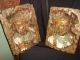 Rare Faux Wood Hand Carved Native Art Sculpture Raised 3d Effect Carved Figures photo 2