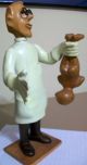 Carved Wooden Obstetrician Doctor With Baby Made In Italy Carved Figures photo 1