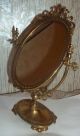 Antique Victorian Ornate Brass Shaving Pedestal Vanity Mirror - Must See Mirrors photo 9