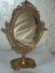 Antique Victorian Ornate Brass Shaving Pedestal Vanity Mirror - Must See Mirrors photo 1
