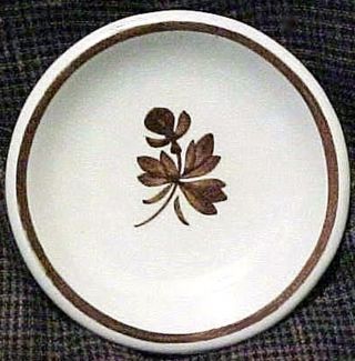 19th C.  Brown Transfer White Ironstone Tea Leaf Classic English Butter Pat Vg photo