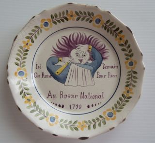 19th C.  Commemorative French Revolutionary Faience Plate 2 photo