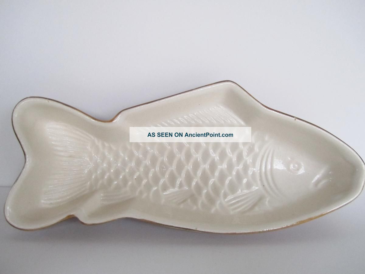 Old Chef ' S Ceramic Fish Mold Made In Luxemborg Salmon Mousse Other photo
