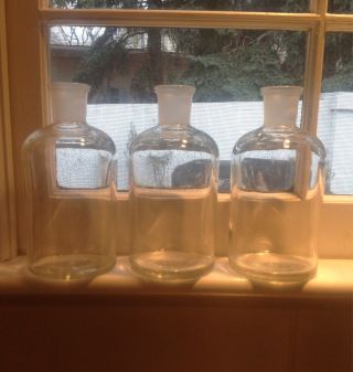 Vintage Chemistry Glass Bottles - Set Of 3 photo