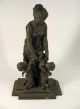 Lovely Victorian Spelter Or Lead Figure Of A Goddess With Cherub & Fairy Putti Metalware photo 1