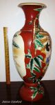 Japanese Vase Satsuma Meiji Urn Kyoto Ware Moriage Ochre Cloisonne Antique Vases photo 2