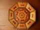 Vintage Pyro Engraved & Hand Painted Octagon Wood Plaque Other photo 1