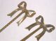 Vintage Victorian Brass Candle Wall Sconce Set 2 Large 19in Tall Bow Accent Metalware photo 4