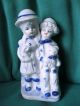 Antique Porcelain Children Figurines - Marked - 2 5/8 