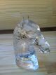 Vintage Glass Crystal Horse Head Paperweight - Crystal Clear And Stunning Figurines photo 1