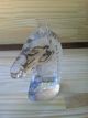 Vintage Glass Crystal Horse Head Paperweight - Crystal Clear And Stunning Figurines photo 3