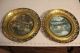 2 - Vintage Solid Brass Wall Hanging Plates - Made In England - Plates Look Metalware photo 4
