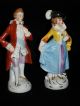 Antique German Porcelain Carl Schneider Dep Lady & Man Dresden Couple Figurines Figurines photo 4