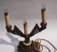 Vintage Art Deco Jm Candleabra Lamp Art Nouveau Cast Iron Table Stamped Jm Lamps photo 2
