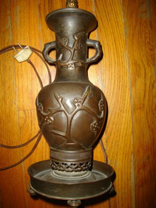 Antique Oriental Bronze Vase Made Into Lamp - Take A Peek photo
