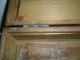 Antique Hand Carved Cedar Jewelry Box,  Brass Art Deco Handles & Latch,  Footed11 