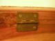 Antique Hand Carved Cedar Jewelry Box,  Brass Art Deco Handles & Latch,  Footed11 