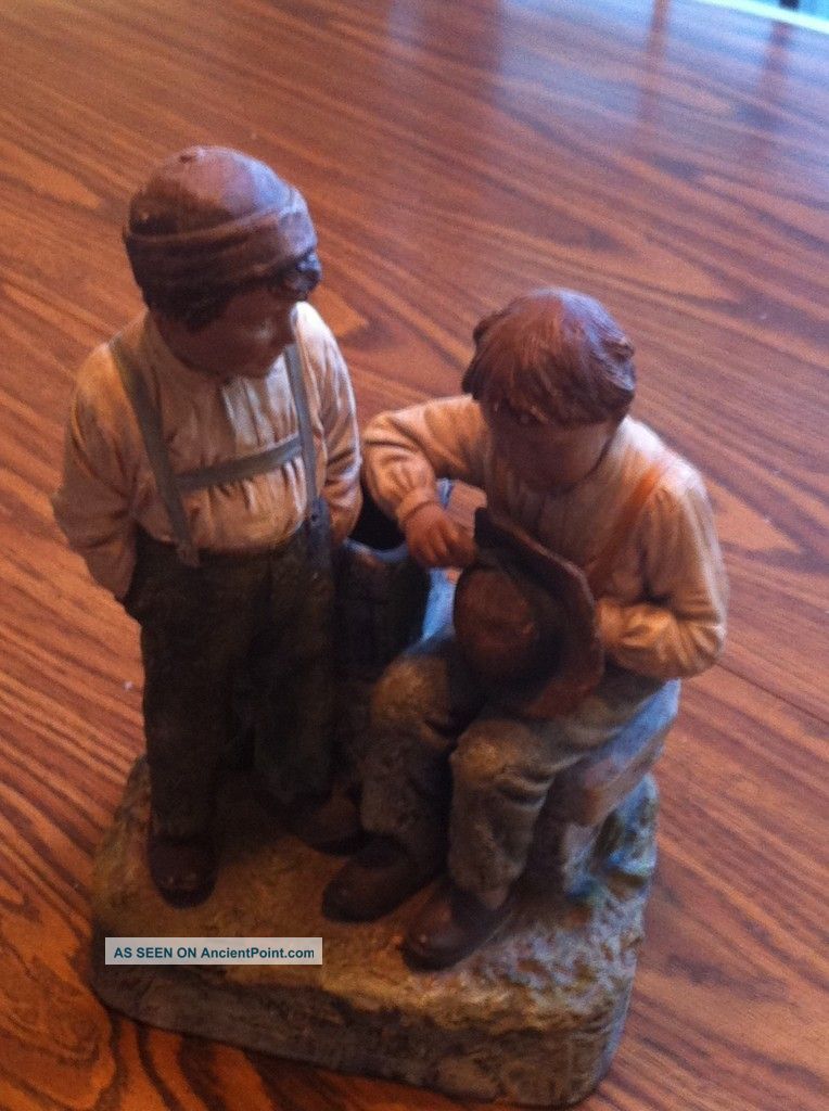 Antique Porcelain Figurine Of Two Boys Figurines photo