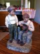Antique Porcelain Figurine Of Two Boys Figurines photo 1