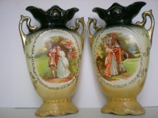 A Very Old Pair Of Vases. photo