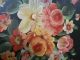 Rare Antique Hand Painted Toleware Floral Rose Large Metal Tray Toleware photo 3