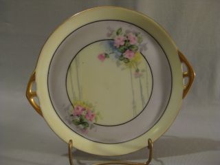 Vtg Bavarian Porcelain Mint Tray/plate,  Uno Favorite,  Germany,  Hand Painted,  Handled photo
