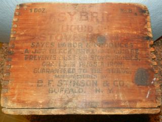 Rare Antique Dovetail Easybright Liquid Oil Stove Enamel Box B.  F.  Stinson & Co photo