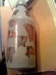 Very Cool Antique White Stoneware Beer? Bottle With Old Decals All Over It - Fab Jugs photo 3