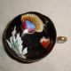 60yr Occupied Japan Black W/colorful Floral W/gold Gilt Cup & Saucer No Damage Cups & Saucers photo 2