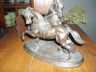 Rare Artist Signed Vintage Bronze Circus Horse Sculpture.  V.  Chimin.  Ex Nr photo