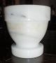Vintage Carved Solid White & Gray Marble Mortar,  Grinder Cup Other photo 1