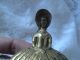 Antique Victorian Bronze Figural Bell Woman Girl England 1920s Crinoline Lady Metalware photo 1