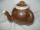 Teapot Infuser Side Pouring France W/ Sieve Colander Insert Brown Glazed Ceramic Teapots & Tea Sets photo 1