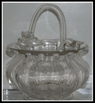 Unusual Antique Venetian Art Glass Basket Or Bowl Nr photo