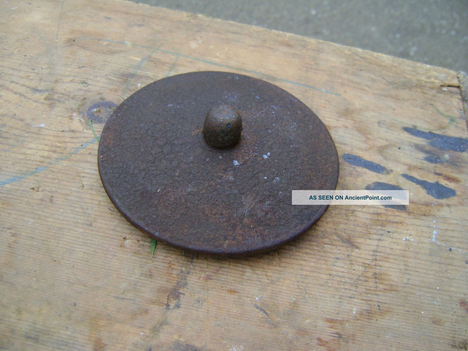 Useful Small Size Cast Iron Older Lid Metalware photo