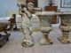 Antique Cast Iron Statues,  Vases,  Candleholders & Fountain 7 Pieces Metalware photo 3