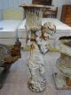 Antique Cast Iron Statues,  Vases,  Candleholders & Fountain 7 Pieces Metalware photo 5