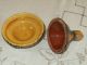 Vintage Moroccen Salt & Pepper.  Small Plates W Lid.  Oriantal Souvenir Salt & Pepper Shakers photo 2