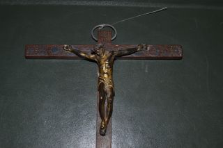 Magnific Xvii Century Spanish Crist In Bronze Gold Plated photo