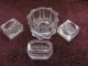 Estate Antique Crystal Salt Dippers - Grouping Of (4) Salt & Pepper Shakers photo 2